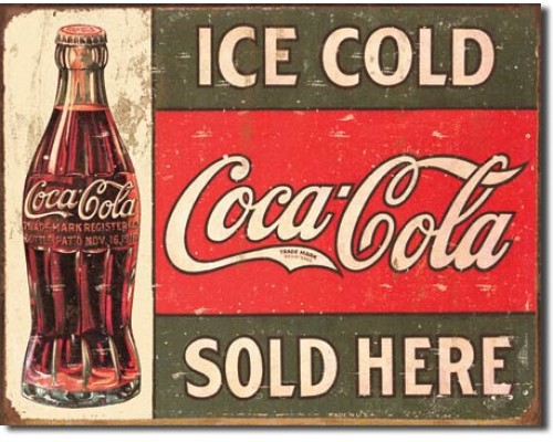 Enseigne Coca-Cola 1916 en métal 